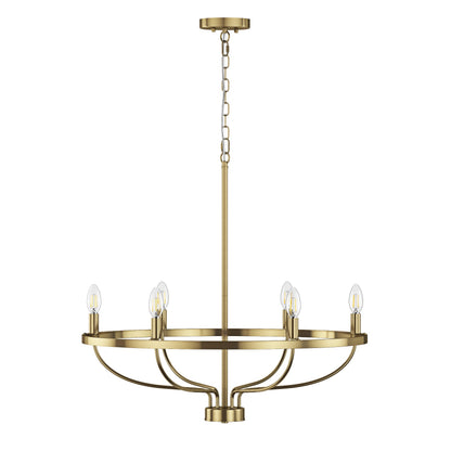 6-Lights Blooming Flowers Shaped Candle Head Chandelier
