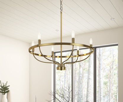 6-Lights Blooming Flowers Shaped Candle Head Chandelier