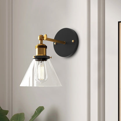 1-Light Industrial Classic Glass Shade Wall Sconces