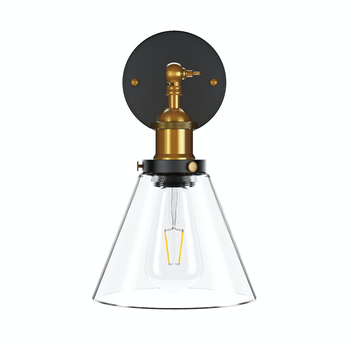 1-Light Industrial Classic Glass Shade Wall Sconces
