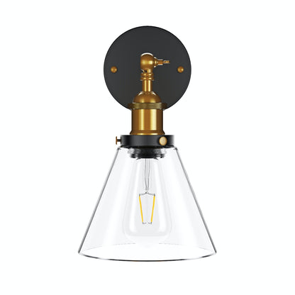 1-Light Industrial Classic Glass Shade Wall Sconces