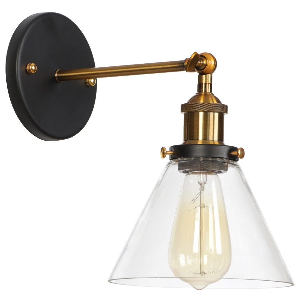 1-Light Industrial Classic Glass Shade Wall Sconces