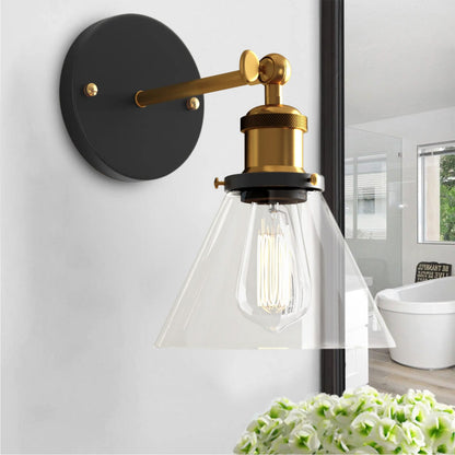 1-Light Industrial Classic Glass Shade Wall Sconces