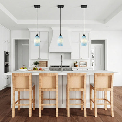 1-Light Modern Art Glass Pendant Marble Shade for Kitchen Island