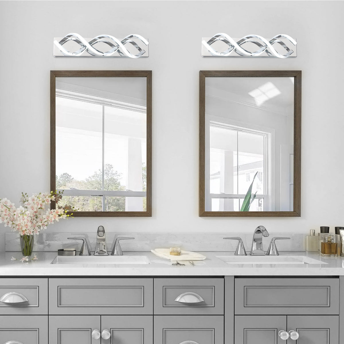 2-Lights Elegant Streamline Design LED Vanity Lighting
