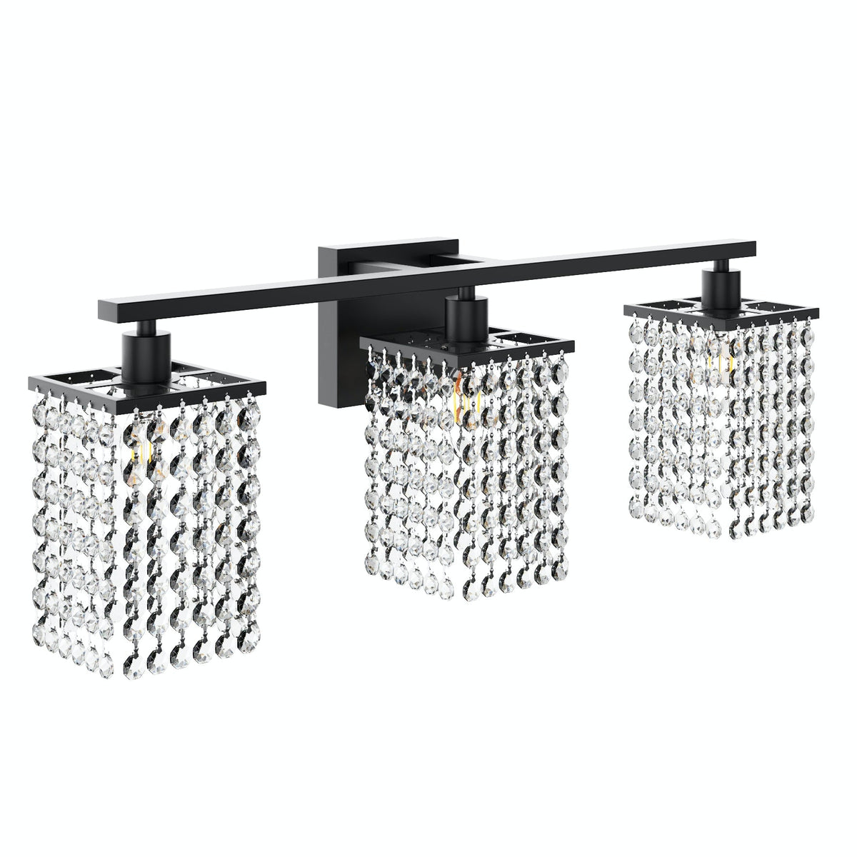 3-Lights & 4-Lights Crystal Square Design Vanity Lighting