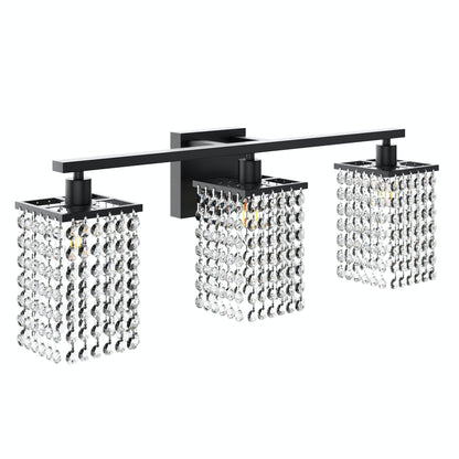 3-Lights & 4-Lights Crystal Square Design Vanity Lighting
