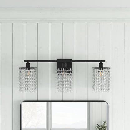 3-Lights & 4-Lights Crystal Square Design Vanity Lighting