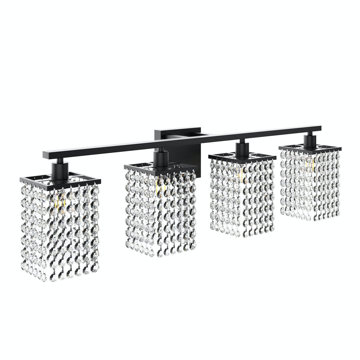 3-Lights & 4-Lights Crystal Square Design Vanity Lighting
