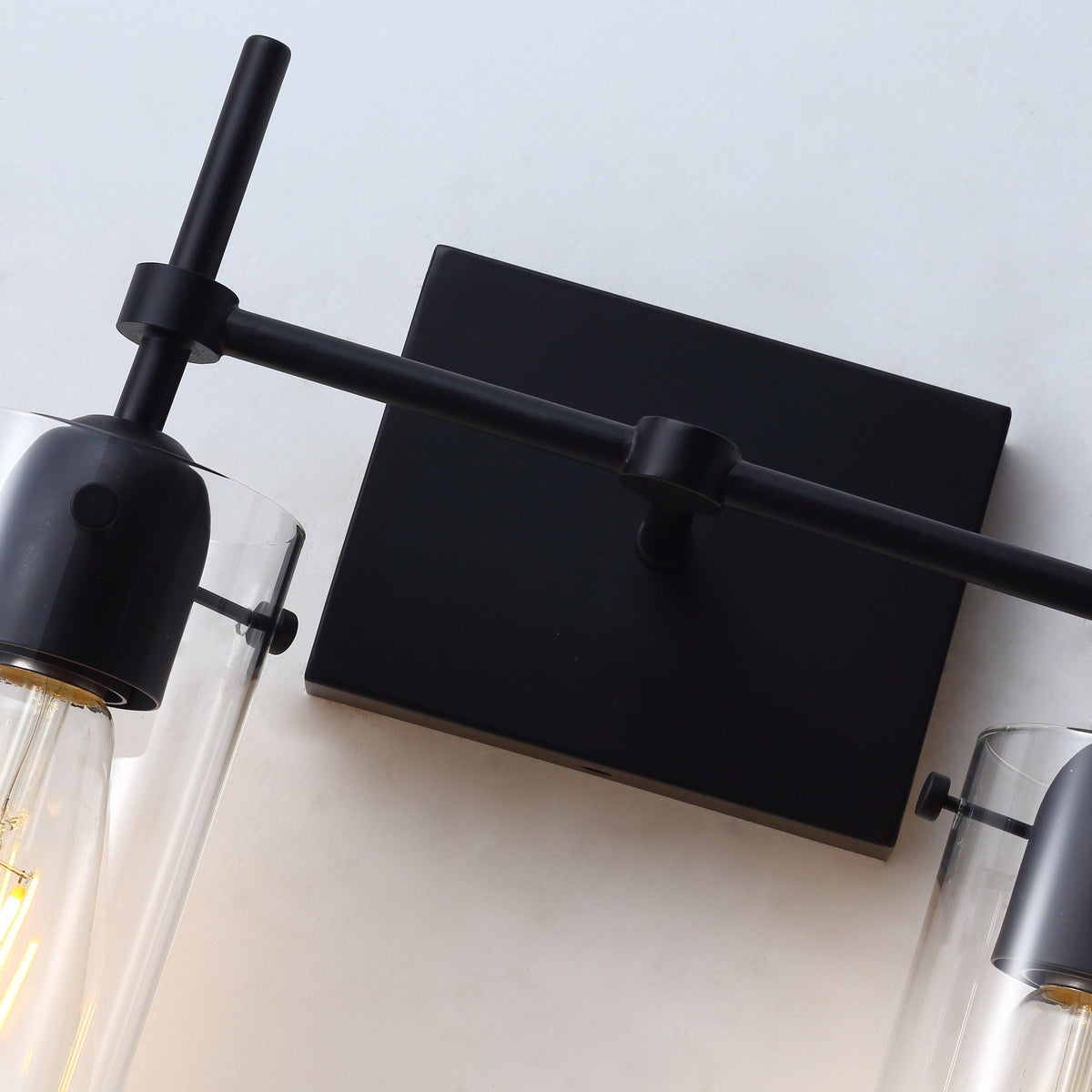 2-Lights & 3-Lights Symmetrical Glass Cylinder Vanity Lighting