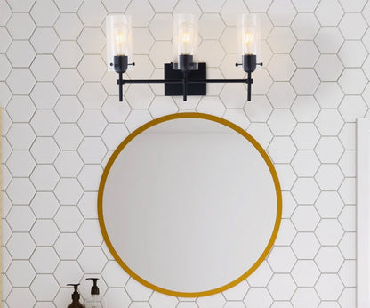 2-Lights & 3-Lights Symmetrical Glass Cylinder Vanity Lighting