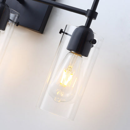 2-Lights & 3-Lights Symmetrical Glass Cylinder Vanity Lighting
