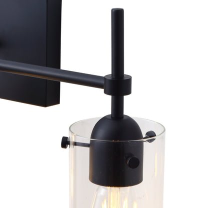2-Lights & 3-Lights Symmetrical Glass Cylinder Vanity Lighting