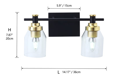 2-Lights & 3-Lights Hourglass Shade Design Vanity Lighting