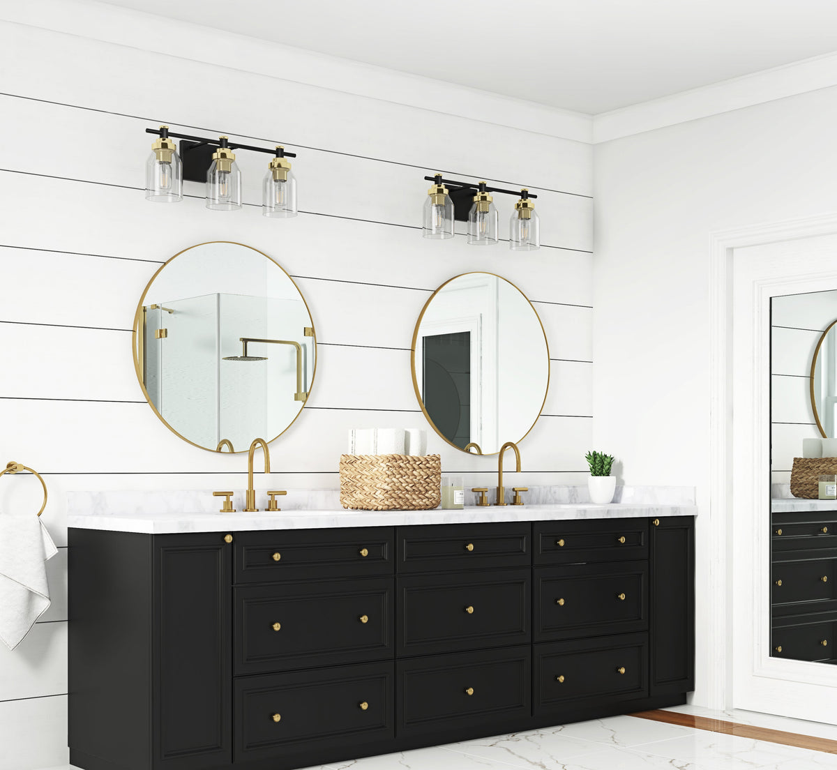 2-Lights & 3-Lights Hourglass Shade Design Vanity Lighting