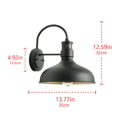 1-Light Metal Dome Shade Wall Sconces Outdoor Lights