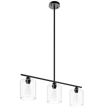 3-Lights Modern Minimalist Glass Shade Kitchen Island Lights