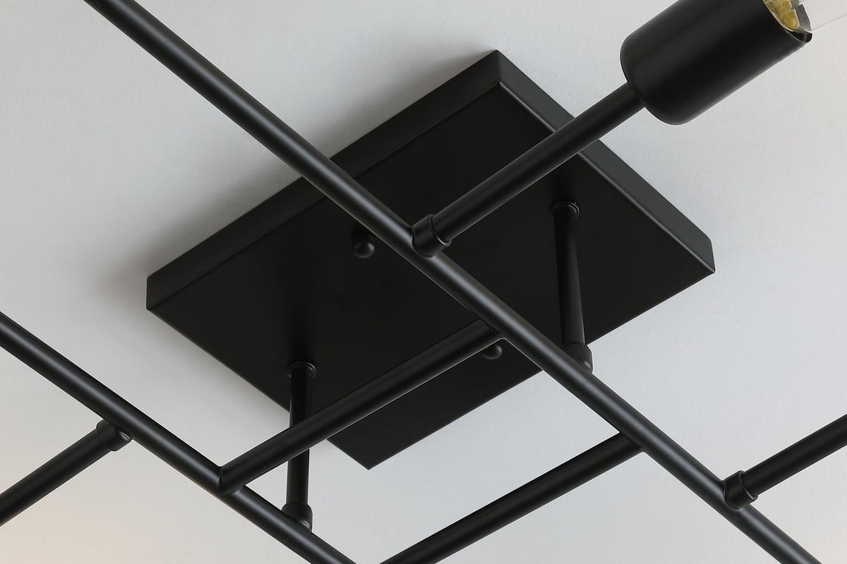8-Lights Geometric Shape Semi-Flush Mount Lighting