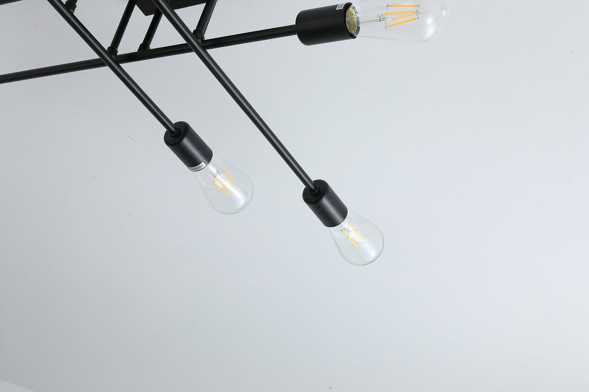 8-Lights Geometric Semi-Flush Mount Lighting
