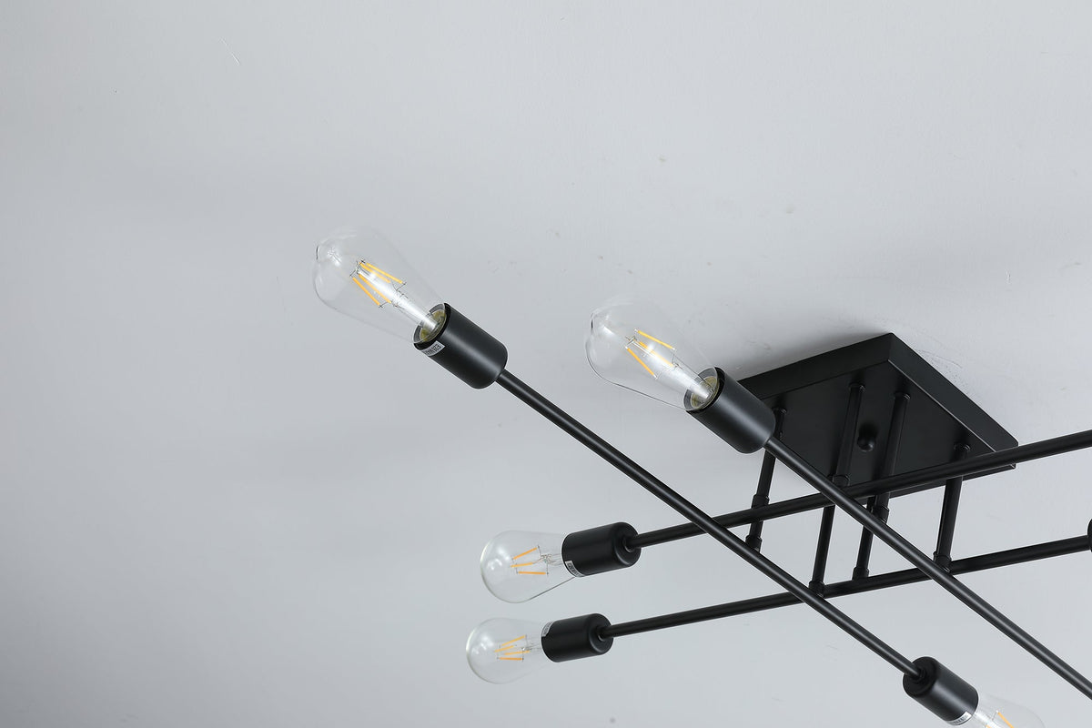 8-Lights Geometric Semi-Flush Mount Lighting