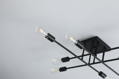 8-Lights Geometric Semi-Flush Mount Lighting