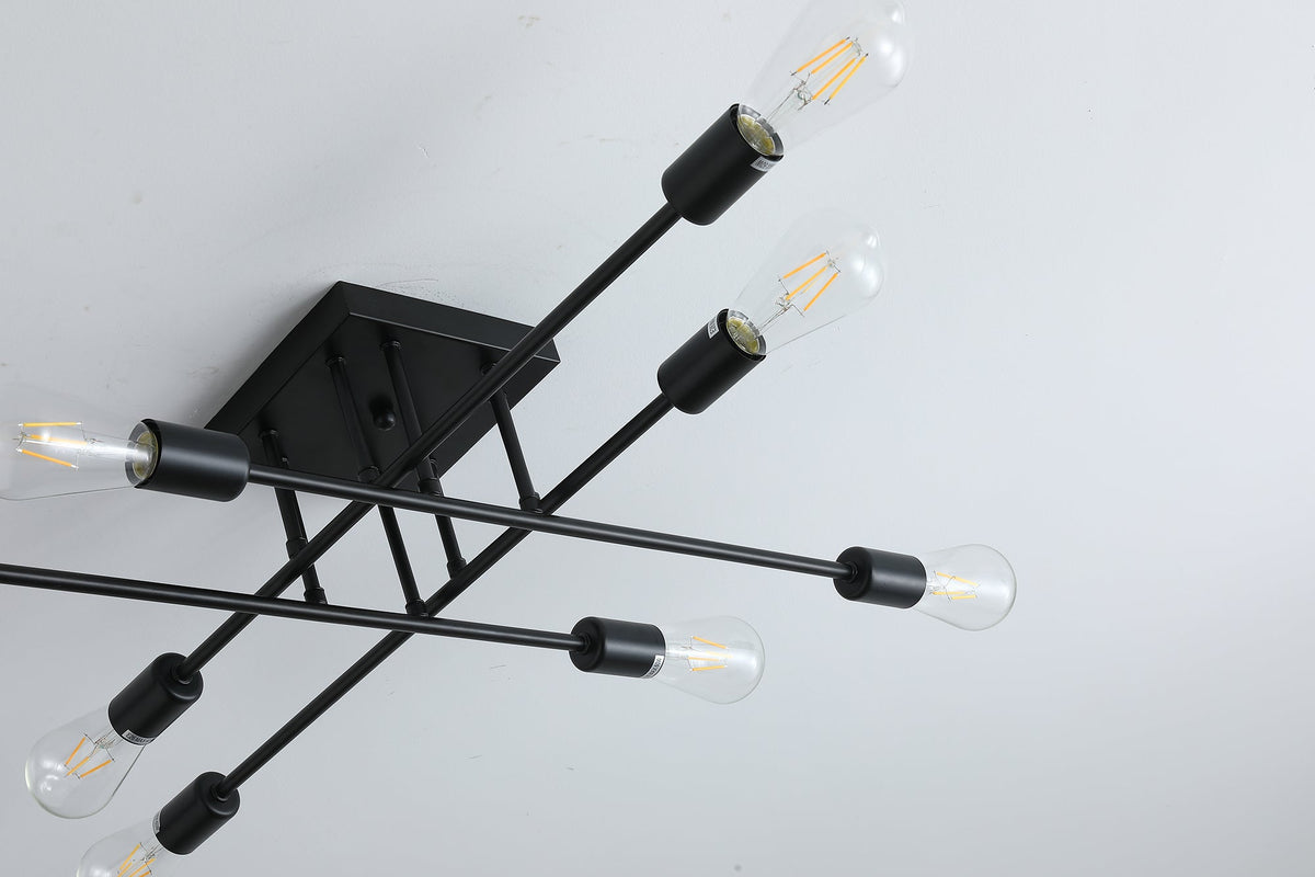 8-Lights Geometric Semi-Flush Mount Lighting