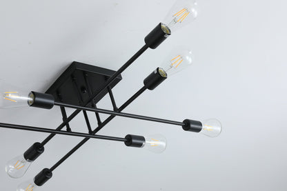 8-Lights Geometric Semi-Flush Mount Lighting