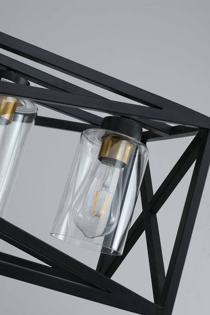 7-Lights Unique Iron Rectangular Design Kitchen Island Lights