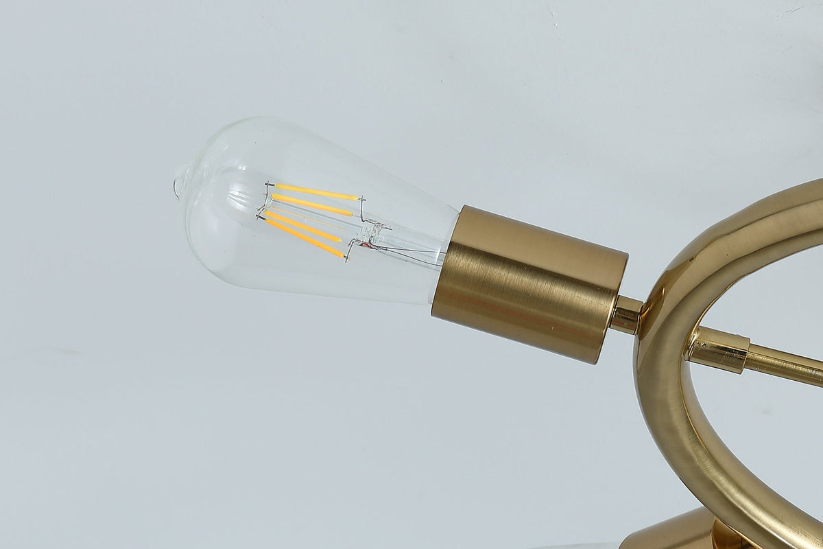 6-Lights Round Shape Semi-Flush Mount Lighting