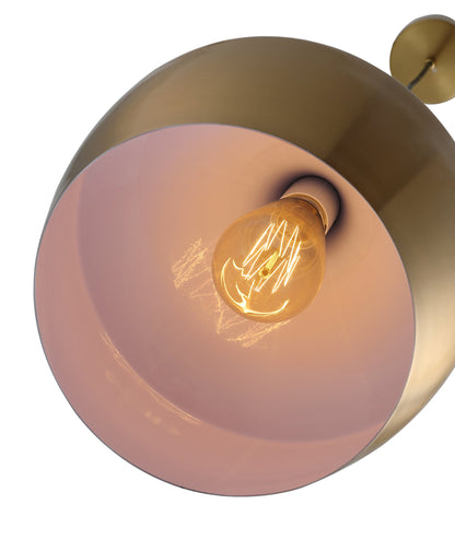 1-Light Gold Dome Pendant Lighting