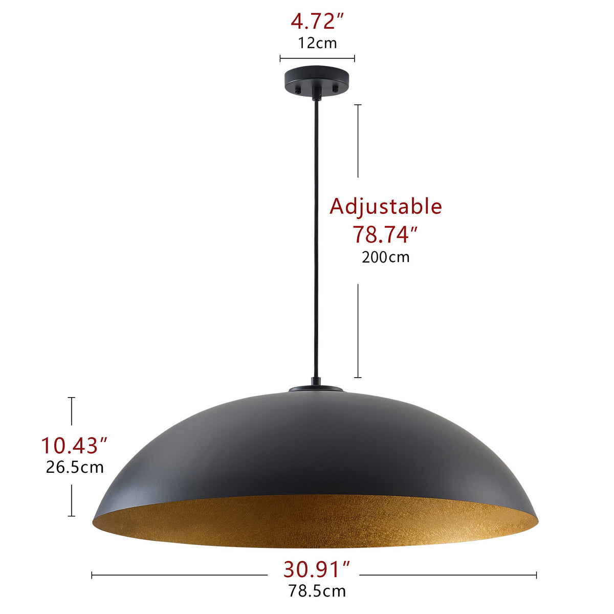 1-Light Two Sizes  Bowl Shade Pendant Lighting