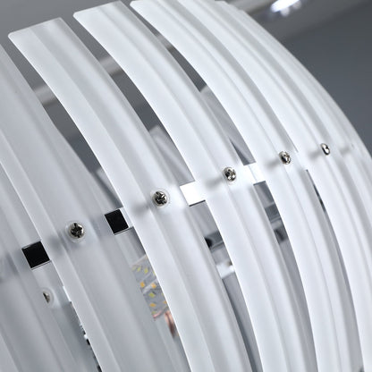 4-Lights Multi-Layer Frosted Glass Pendant Lighting