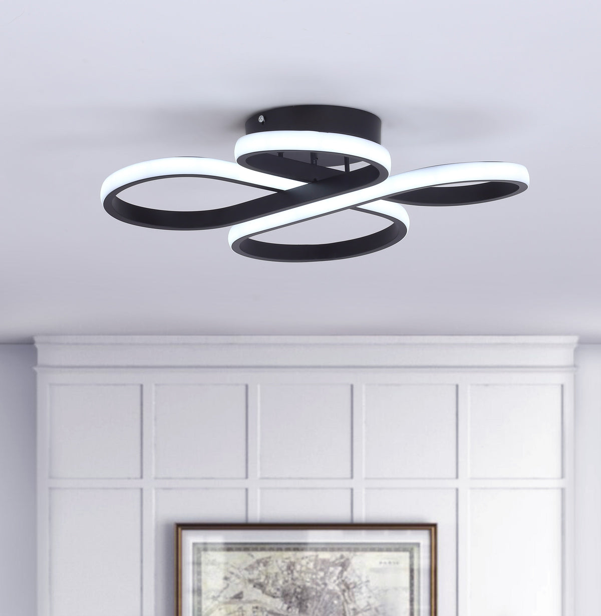 1-Light Concise LED Semi-Flush Mount Lighting