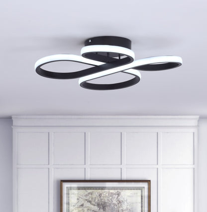 1-Light Concise LED Semi-Flush Mount Lighting