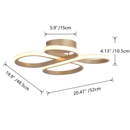 1-Light Concise LED Semi-Flush Mount Lighting