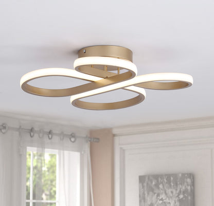 1-Light Concise LED Semi-Flush Mount Lighting
