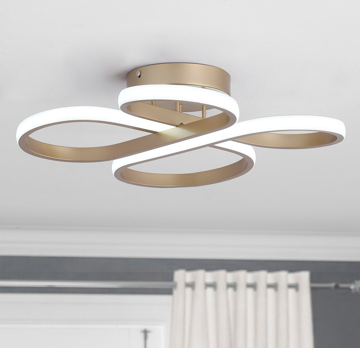 1-Light Concise LED Semi-Flush Mount Lighting