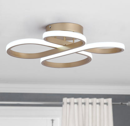 1-Light Concise LED Semi-Flush Mount Lighting