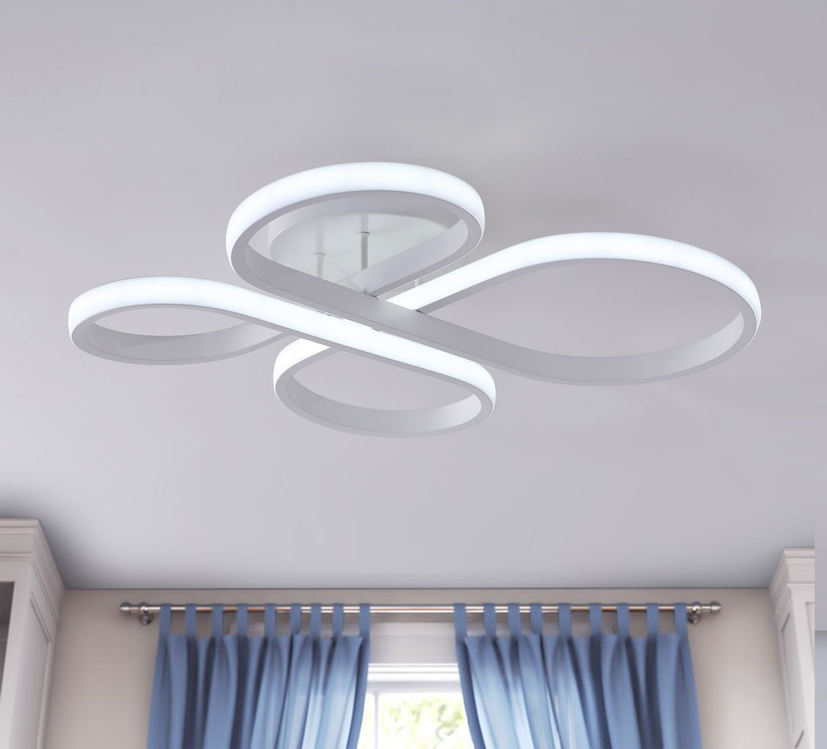 1-Light Concise LED Semi-Flush Mount Lighting