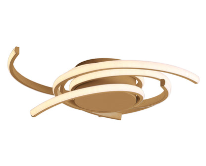 1-Light Wavy Linear LED Semi-Flush Mount Lighting