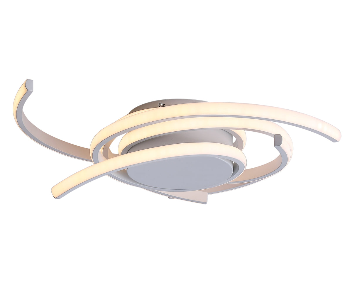 1-Light Wavy Linear LED Semi-Flush Mount Lighting