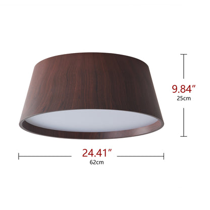 1-Light Woodgrain Simple LED Flush Mount Lighting
