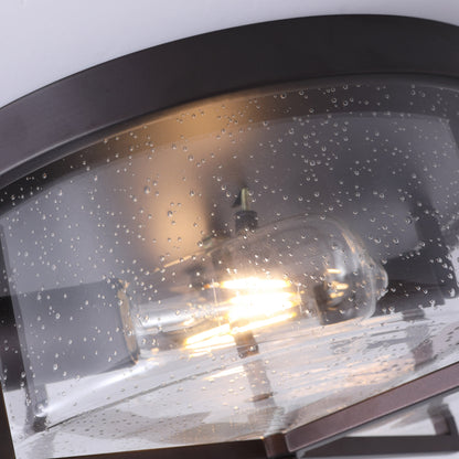 2-Lights Drum Glass Shell Flush Mount Lighting