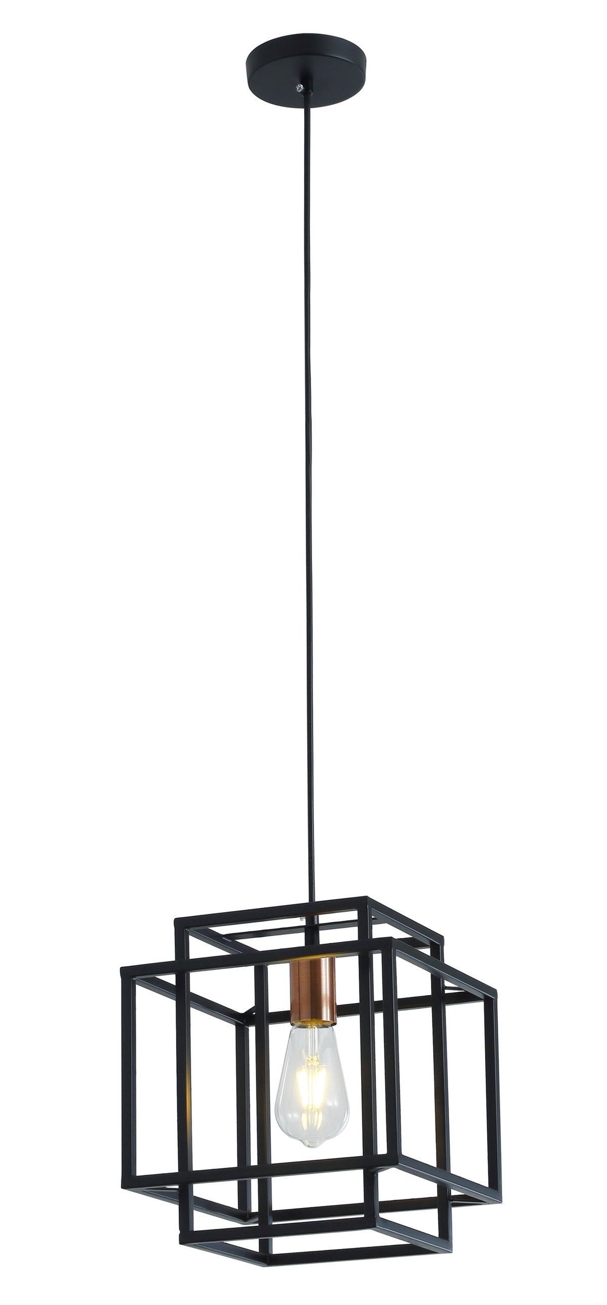 1-Light Industrial Geometric Pendant Lighting Chandelier