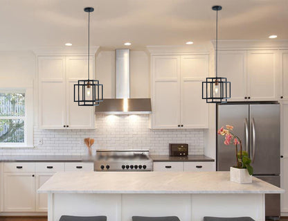1-Light Industrial Geometric Pendant Lighting Chandelier