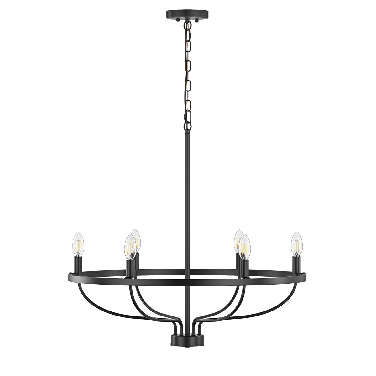 6-Lights Blooming Flowers Shaped Candle Head Chandelier