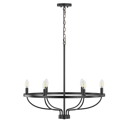 6-Lights Blooming Flowers Shaped Candle Head Chandelier