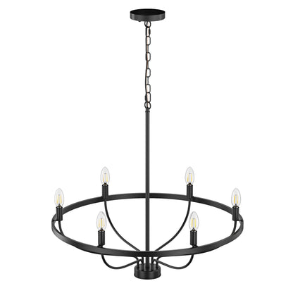 6-Lights Blooming Flowers Shaped Candle Head Chandelier