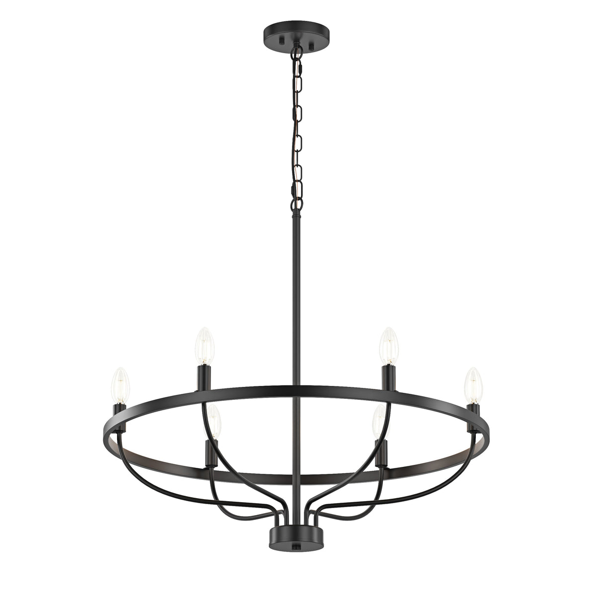 6-Lights Blooming Flowers Shaped Candle Head Chandelier