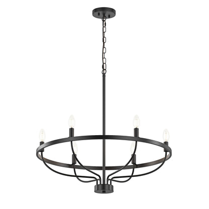 6-Lights Blooming Flowers Shaped Candle Head Chandelier